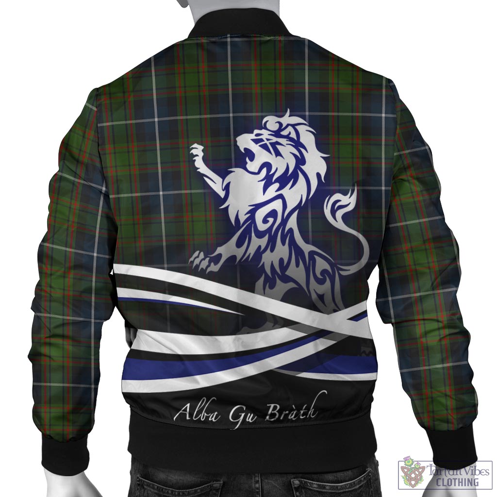 Tartan Vibes Clothing MacRae Hunting Tartan Bomber Jacket with Alba Gu Brath Regal Lion Emblem
