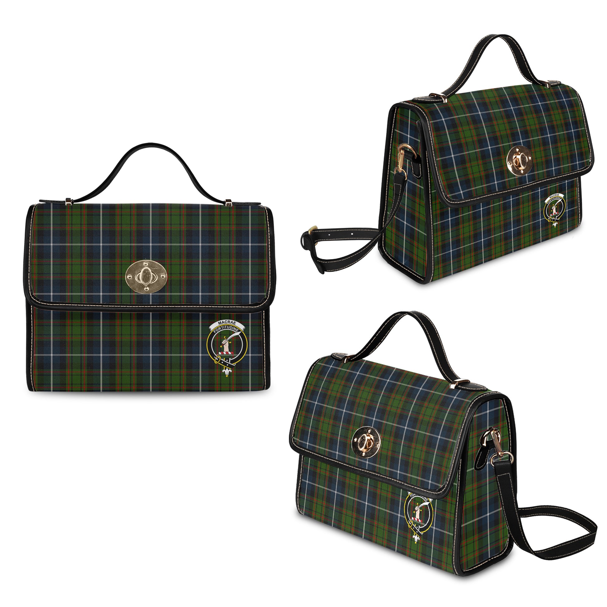 macrae-hunting-tartan-leather-strap-waterproof-canvas-bag-with-family-crest