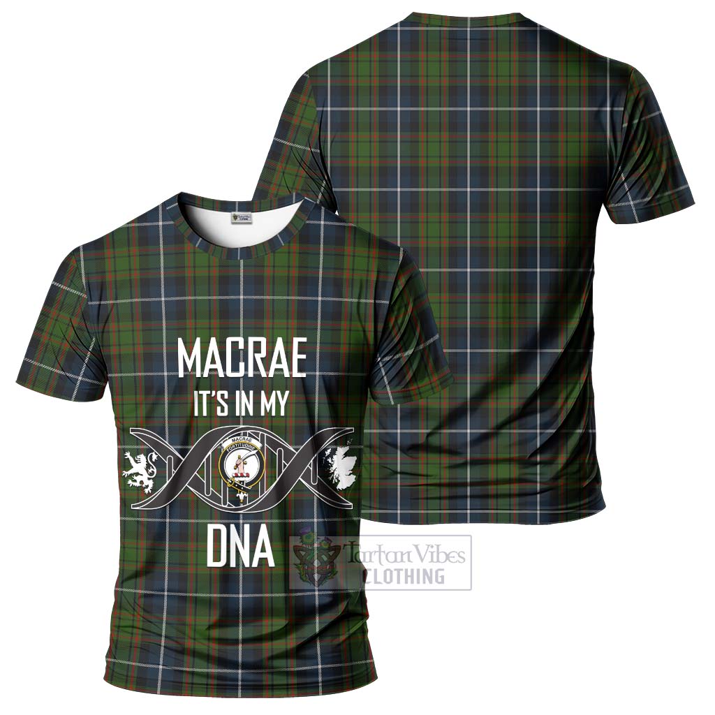 Tartan Vibes Clothing MacRae Hunting Tartan T-Shirt with Family Crest DNA In Me Style