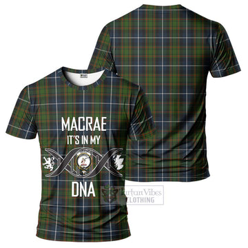 MacRae Hunting Tartan T-Shirt with Family Crest DNA In Me Style
