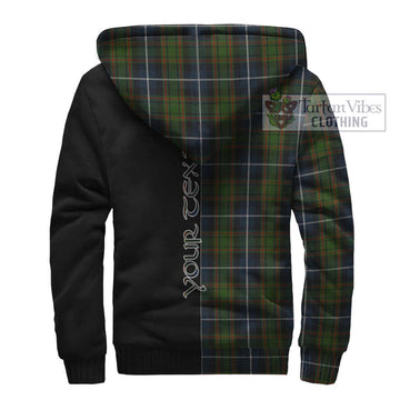 MacRae Hunting Tartan Sherpa Hoodie with Family Crest and Half Of Me Style