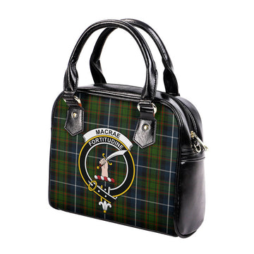 MacRae Hunting Tartan Shoulder Handbags with Family Crest