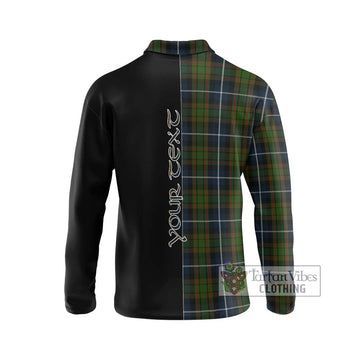 MacRae Hunting Tartan Long Sleeve Polo Shirt with Family Crest and Half Of Me Style