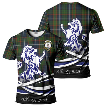 MacRae Hunting Tartan T-Shirt with Alba Gu Brath Regal Lion Emblem