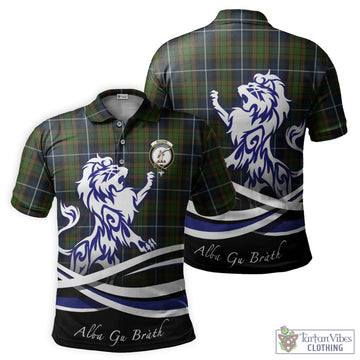 MacRae Hunting Tartan Polo Shirt with Alba Gu Brath Regal Lion Emblem