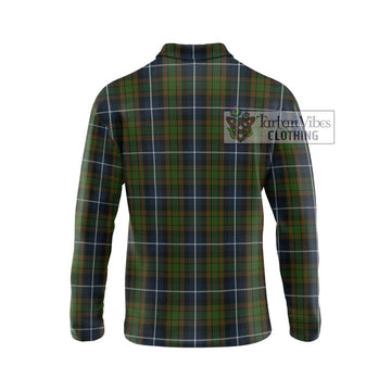 MacRae Hunting Tartan Long Sleeve Polo Shirt with Family Crest DNA In Me Style