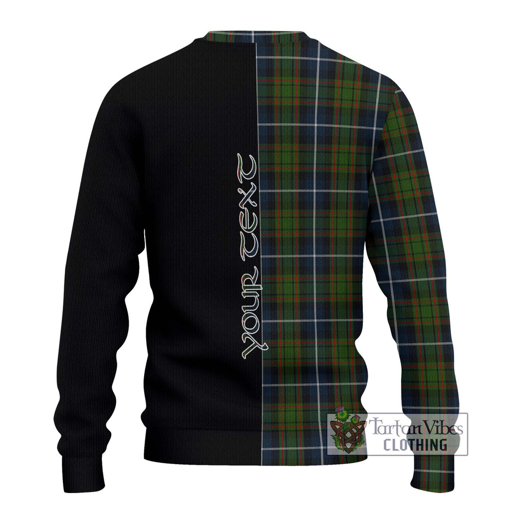 MacRae Hunting Tartan Knitted Sweater with Family Crest and Half Of Me Style - Tartanvibesclothing Shop