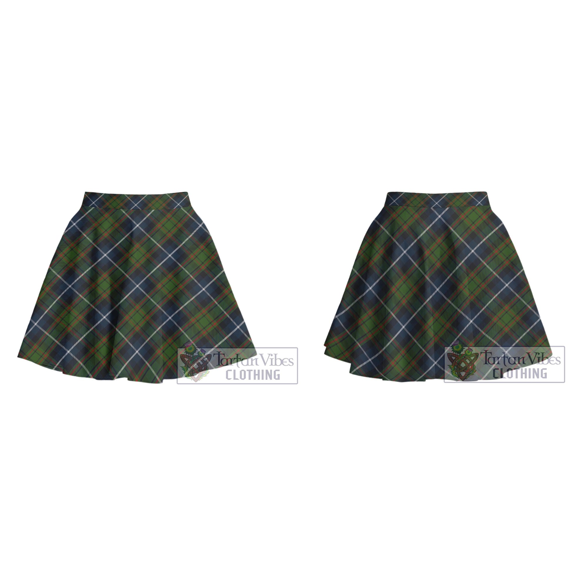 Tartan Vibes Clothing MacRae Hunting Tartan Women's Plated Mini Skirt