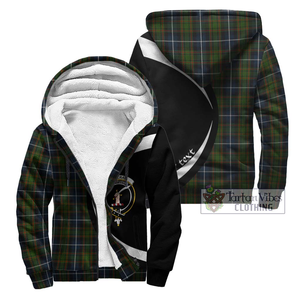 MacRae Hunting Tartan Sherpa Hoodie with Family Crest Circle Style Unisex - Tartan Vibes Clothing