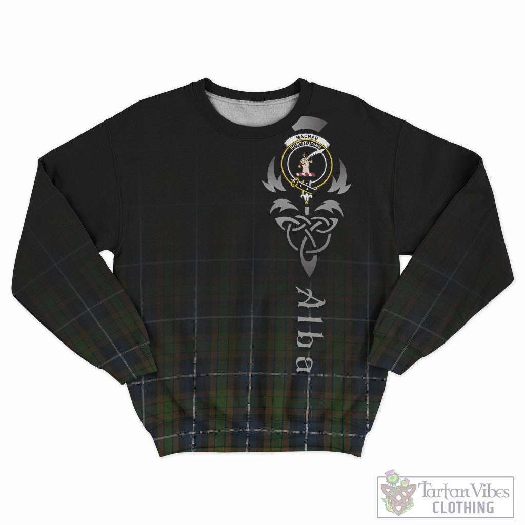 Tartan Vibes Clothing MacRae Hunting Tartan Sweatshirt Featuring Alba Gu Brath Family Crest Celtic Inspired