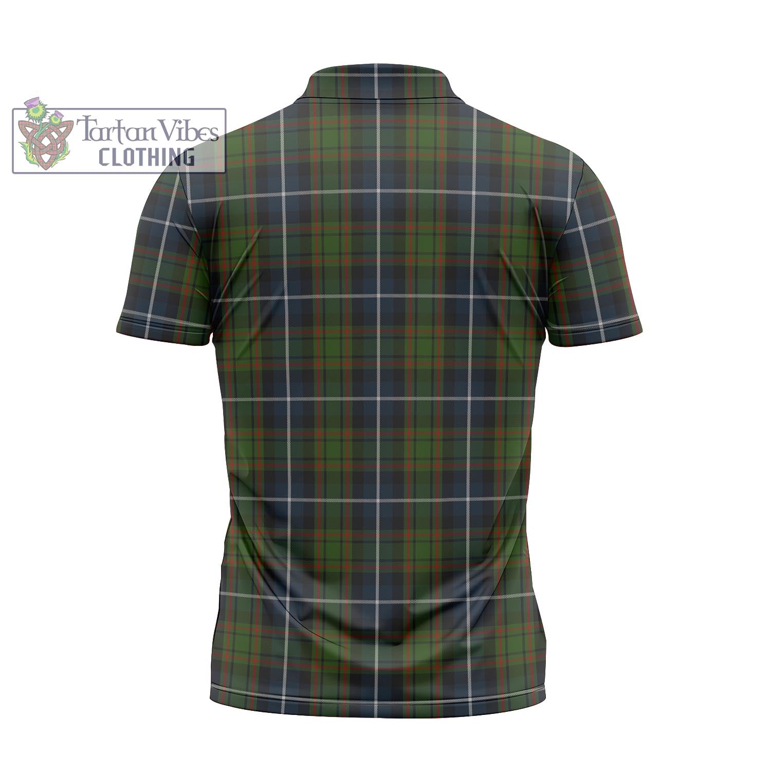 Tartan Vibes Clothing MacRae Hunting Tartan Zipper Polo Shirt with Family Crest