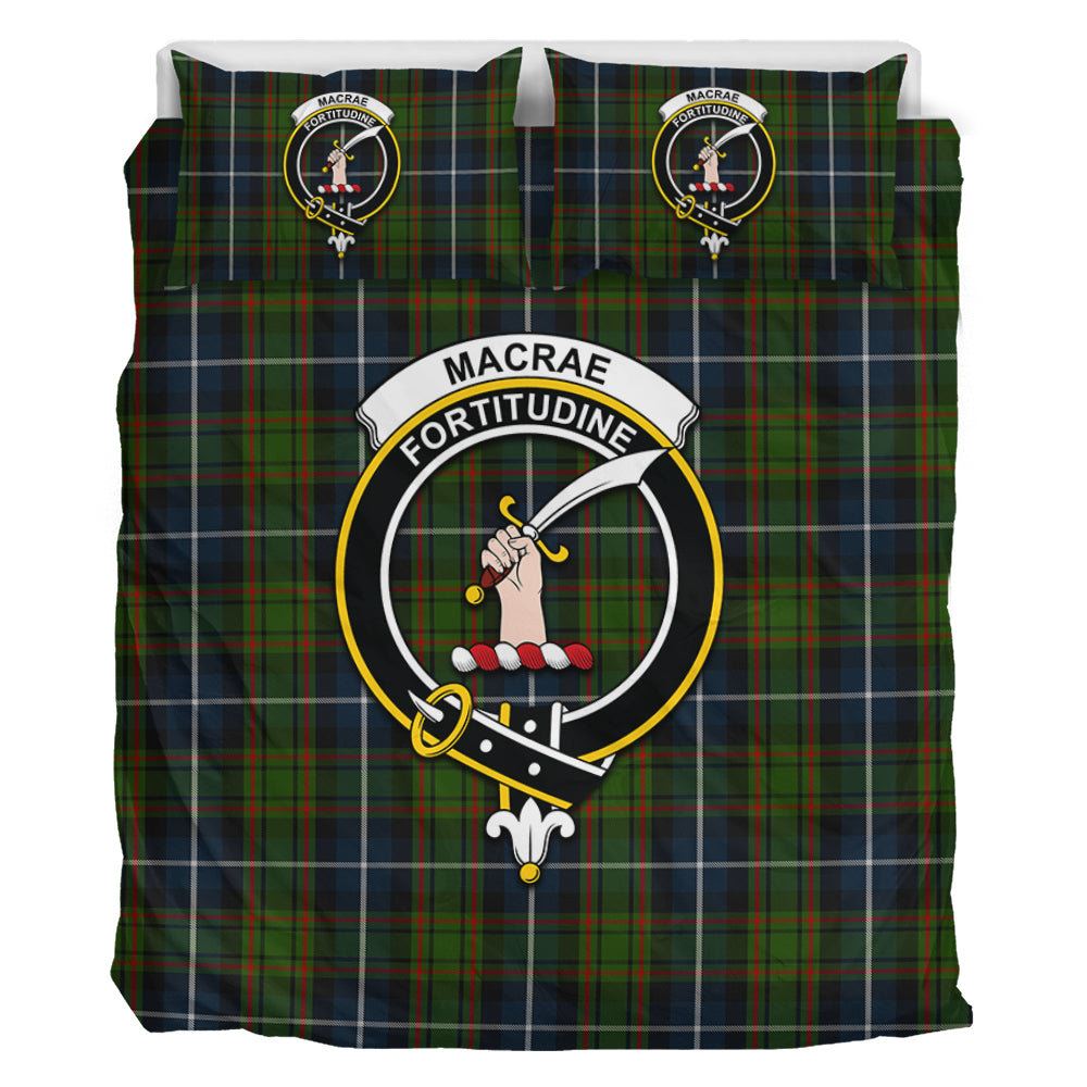 macrae-hunting-tartan-bedding-set-with-family-crest