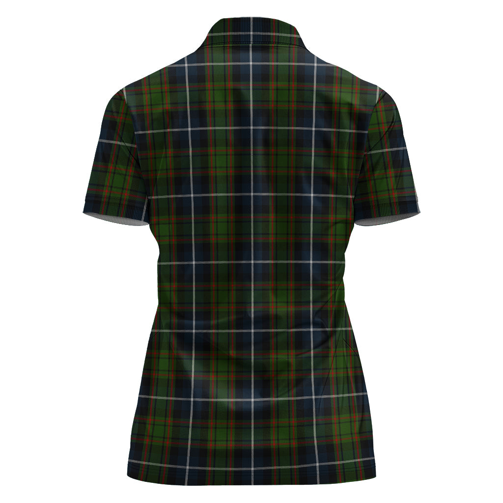 MacRae Hunting Tartan Polo Shirt with Family Crest For Women - Tartan Vibes Clothing