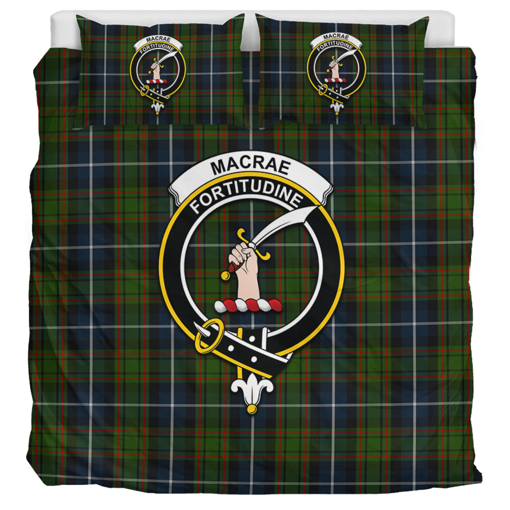 macrae-hunting-tartan-bedding-set-with-family-crest