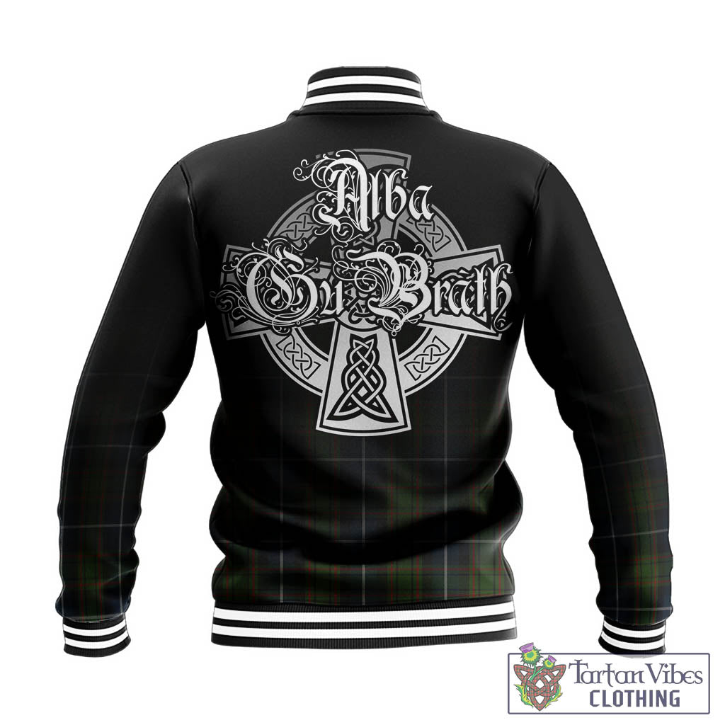 Tartan Vibes Clothing MacRae Hunting Tartan Baseball Jacket Featuring Alba Gu Brath Family Crest Celtic Inspired