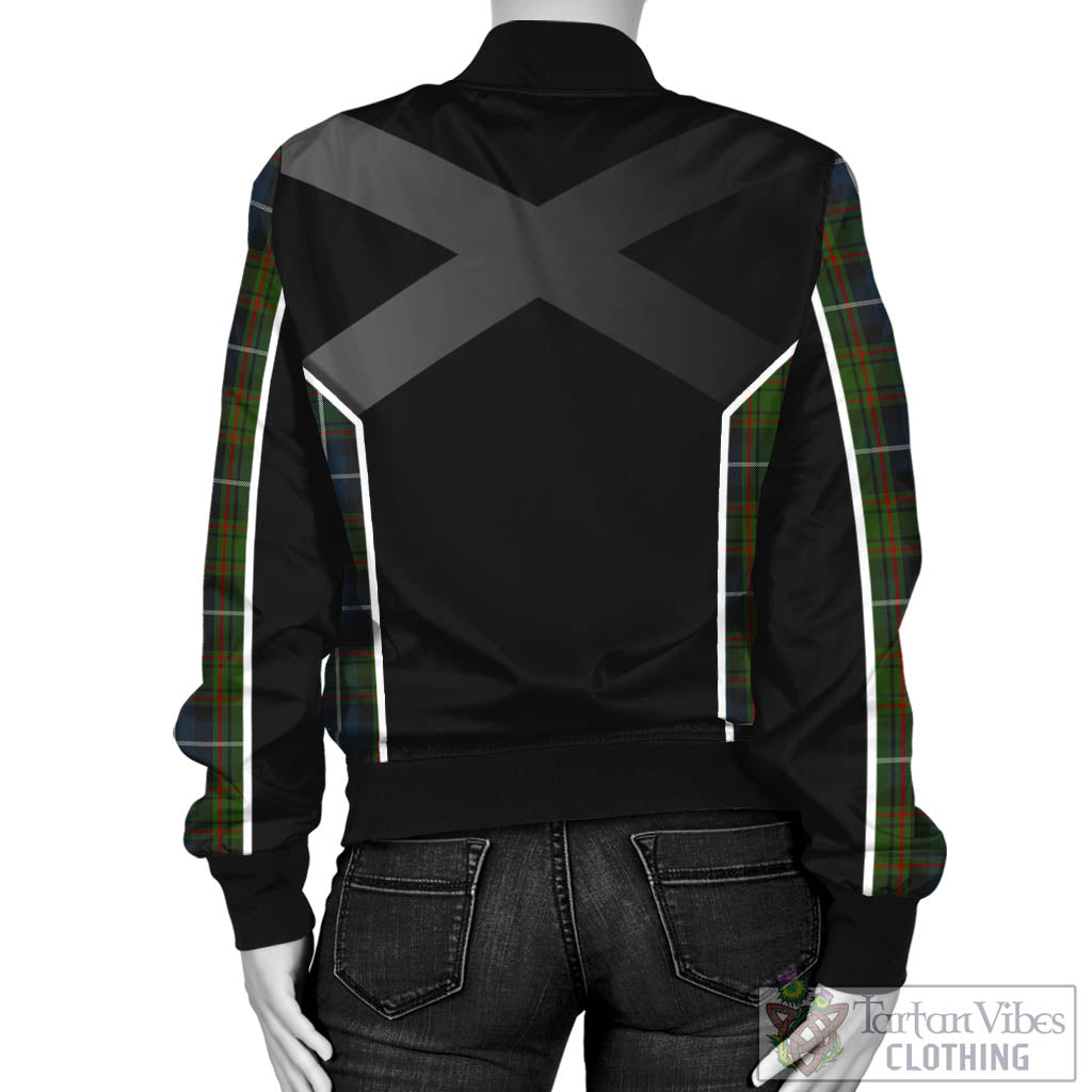 Tartan Vibes Clothing MacRae Hunting Tartan Bomber Jacket with Family Crest and Scottish Thistle Vibes Sport Style