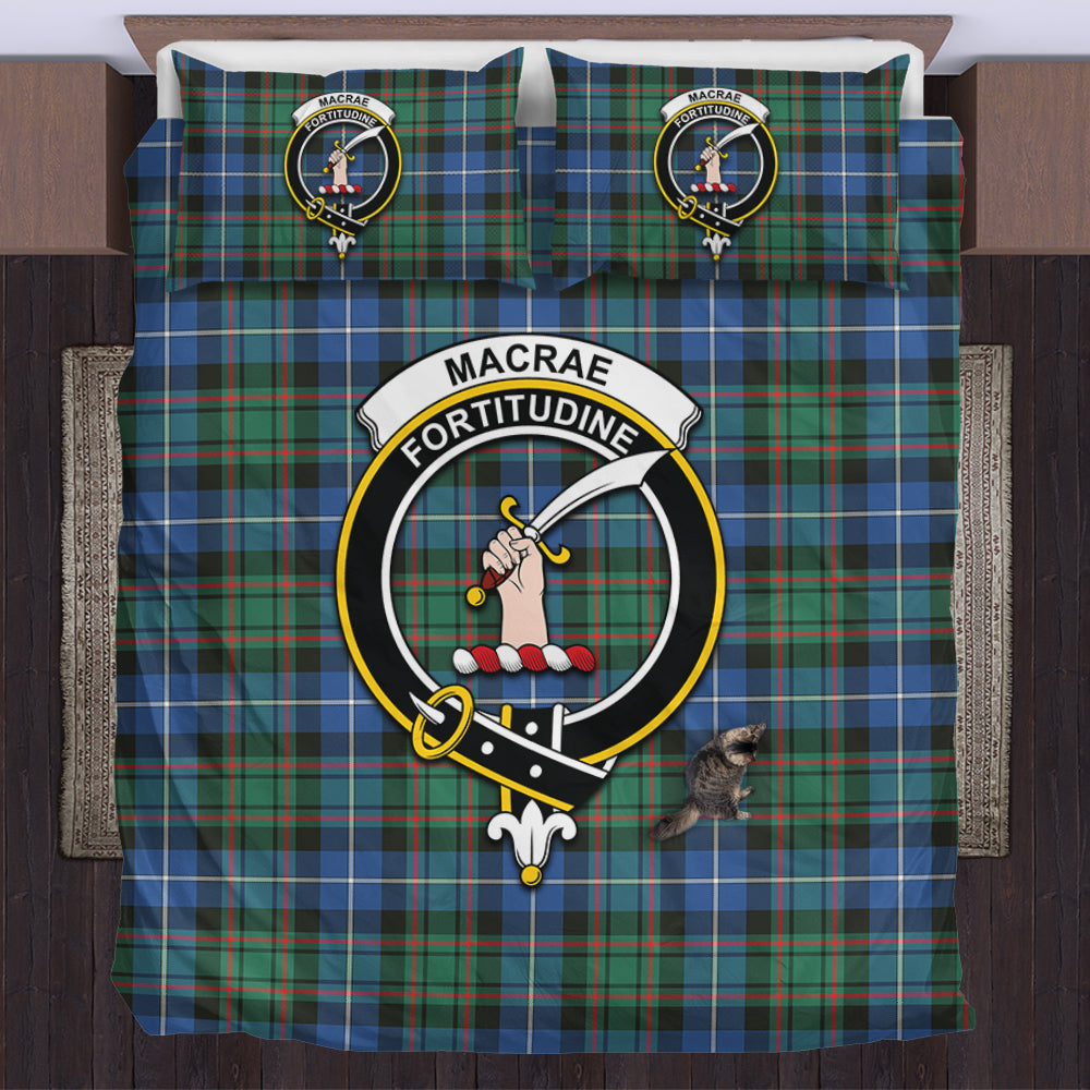 MacRae Hunting Ancient Tartan Bedding Set with Family Crest US Bedding Set - Tartan Vibes Clothing