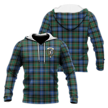 MacRae Hunting Ancient Tartan Knitted Hoodie with Family Crest