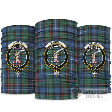 MacRae Hunting Ancient Tartan Neck Gaiters, Tartan Bandanas, Tartan Head Band with Family Crest