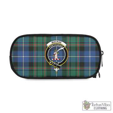 MacRae Hunting Ancient Tartan Pen and Pencil Case with Family Crest