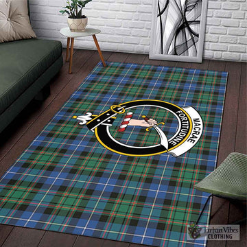 MacRae Hunting Ancient Tartan Area Rug with Family Crest