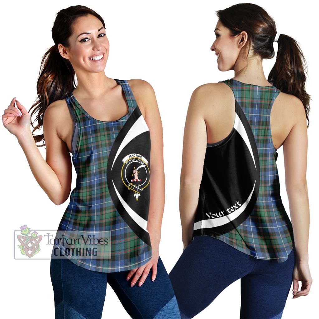 MacRae Hunting Ancient Tartan Women's Racerback Tanks with Family Crest Circle Style 4XL - Tartan Vibes Clothing