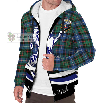 MacRae Hunting Ancient Tartan Sherpa Hoodie with Alba Gu Brath Regal Lion Emblem