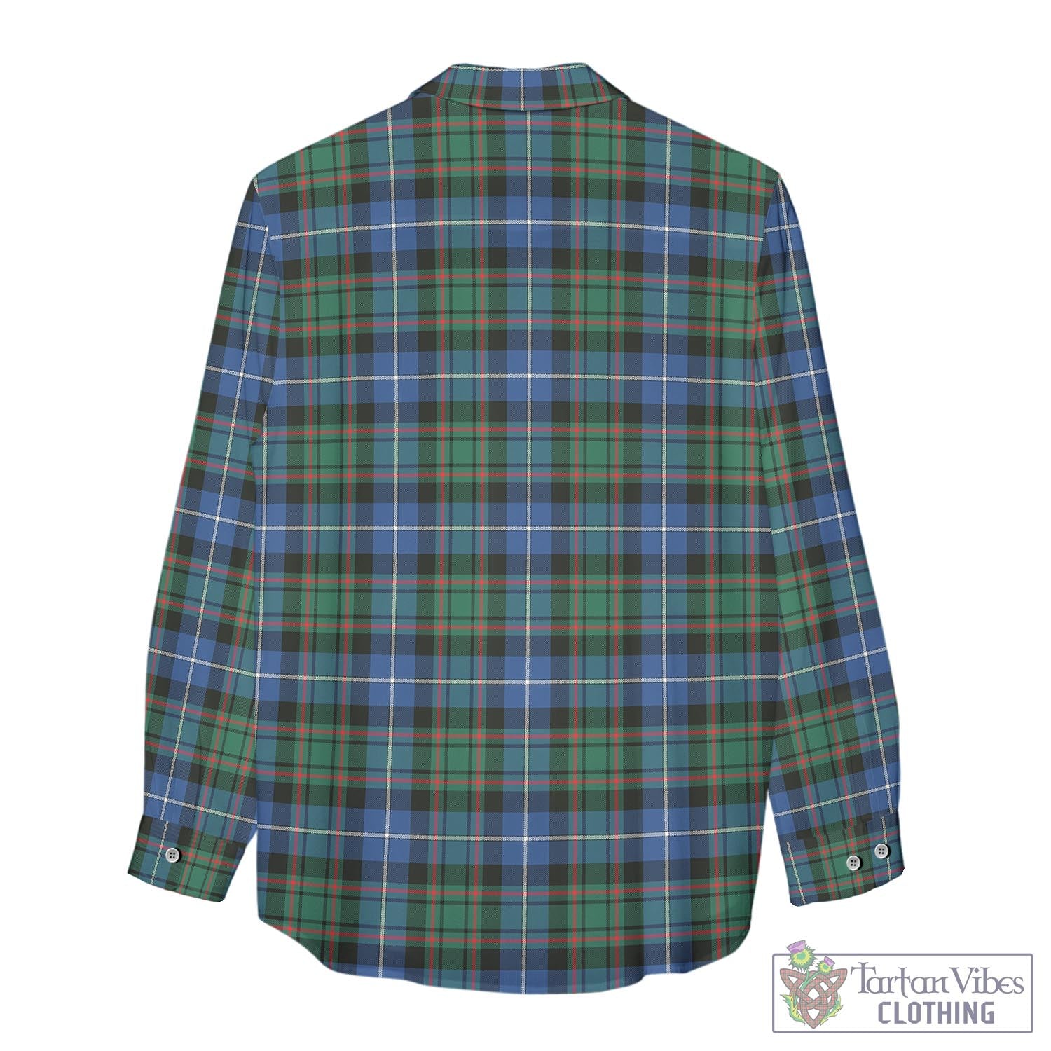 Tartan Vibes Clothing MacRae Hunting Ancient Tartan Womens Casual Shirt with Family Crest