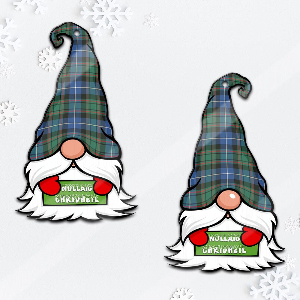 MacRae Hunting Ancient Gnome Christmas Ornament with His Tartan Christmas Hat - Tartan Vibes Clothing