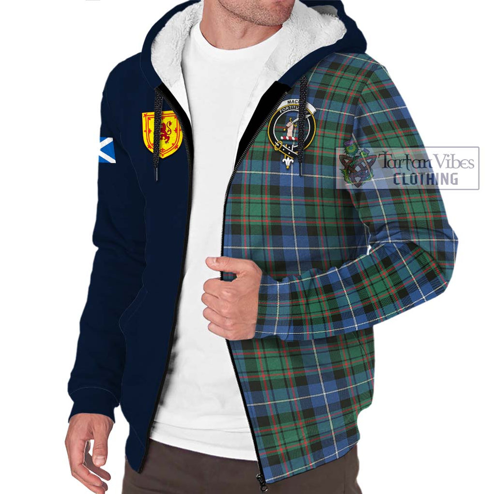 Tartan Vibes Clothing MacRae Hunting Ancient Tartan Sherpa Hoodie with Scottish Lion Royal Arm Half Style