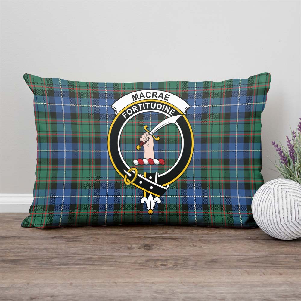 MacRae Hunting Ancient Tartan Pillow Cover with Family Crest Rectangle Pillow Cover - Tartanvibesclothing