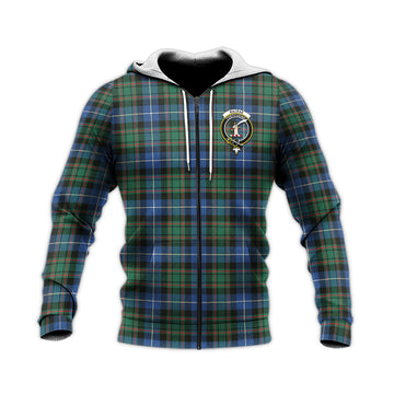 MacRae Hunting Ancient Tartan Knitted Hoodie with Family Crest