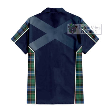 MacRae Hunting Ancient Tartan Short Sleeve Button Shirt with Family Crest and Lion Rampant Vibes Sport Style