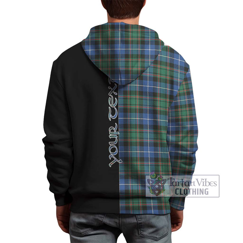 MacRae Hunting Ancient Tartan Hoodie with Family Crest and Half Of Me Style - Tartanvibesclothing Shop