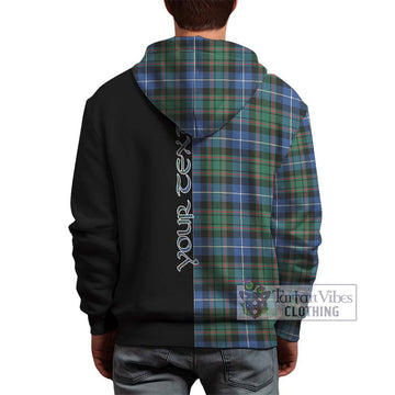 MacRae Hunting Ancient Tartan Hoodie with Family Crest and Half Of Me Style