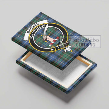 MacRae Hunting Ancient Tartan Canvas Print Wall Art with Family Crest