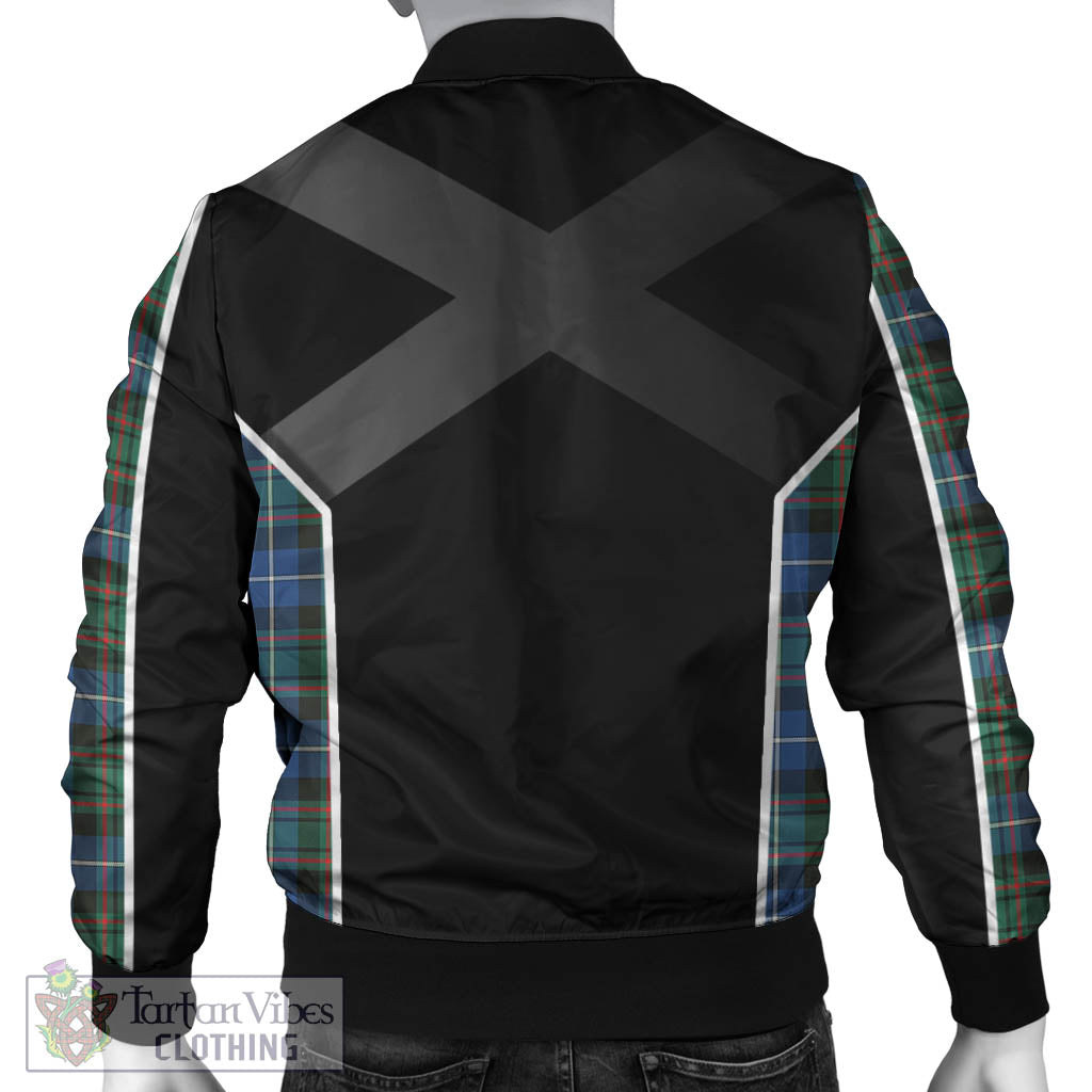 Tartan Vibes Clothing MacRae Hunting Ancient Tartan Bomber Jacket with Family Crest and Scottish Thistle Vibes Sport Style