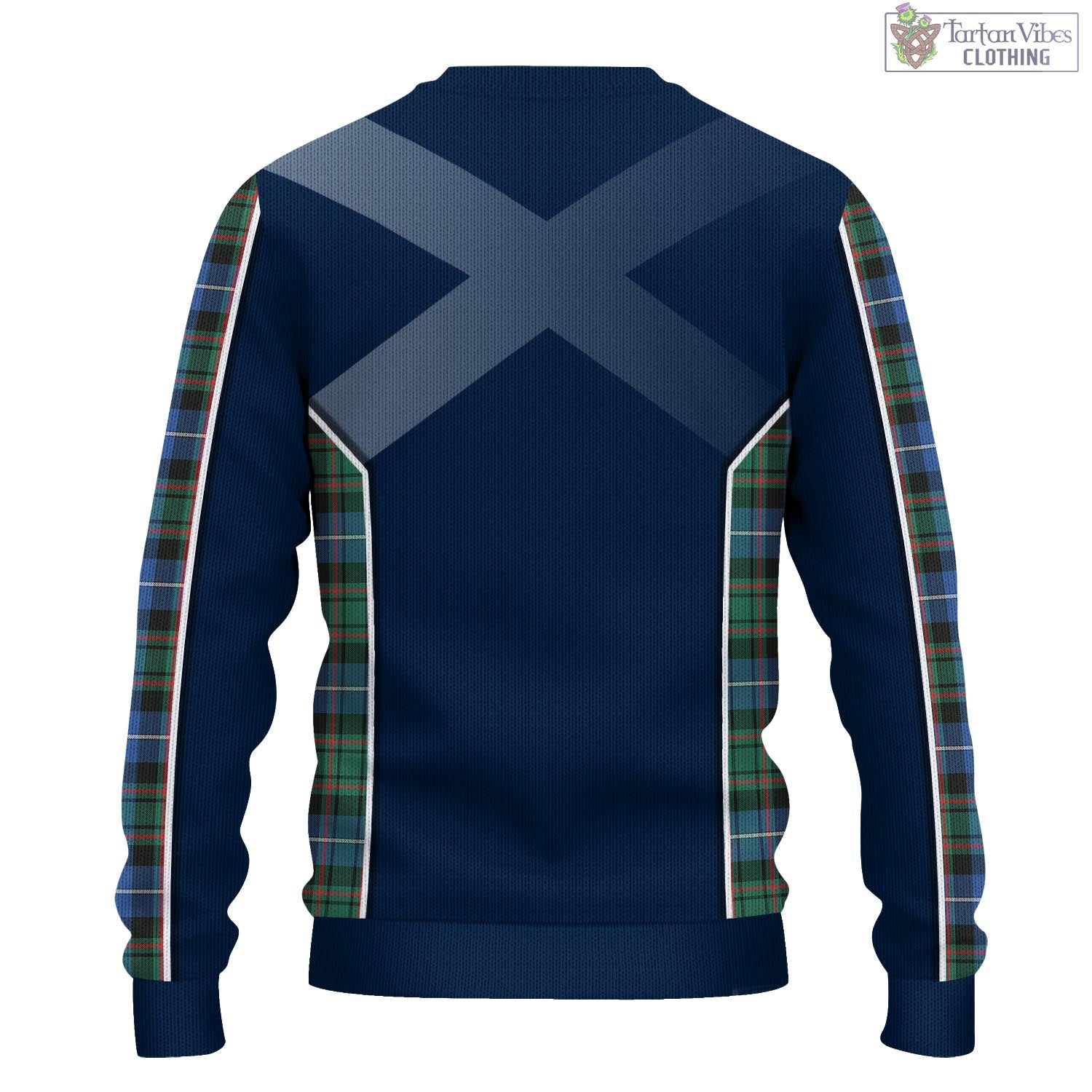 Tartan Vibes Clothing MacRae Hunting Ancient Tartan Knitted Sweatshirt with Family Crest and Scottish Thistle Vibes Sport Style