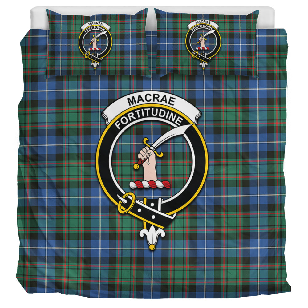 MacRae Hunting Ancient Tartan Bedding Set with Family Crest UK Bedding Set UK Super King 104*94 inch - Tartan Vibes Clothing