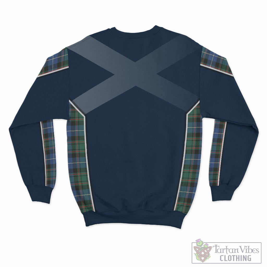 Tartan Vibes Clothing MacRae Hunting Ancient Tartan Sweatshirt with Family Crest and Scottish Thistle Vibes Sport Style