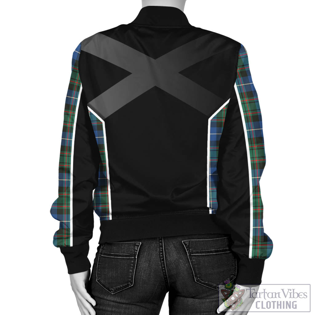 Tartan Vibes Clothing MacRae Hunting Ancient Tartan Bomber Jacket with Family Crest and Scottish Thistle Vibes Sport Style