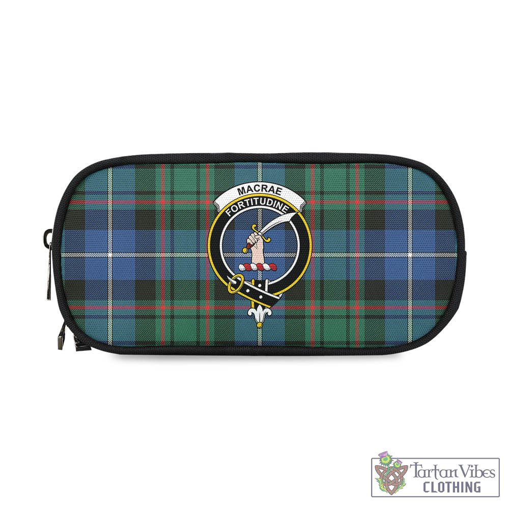 Tartan Vibes Clothing MacRae Hunting Ancient Tartan Pen and Pencil Case with Family Crest