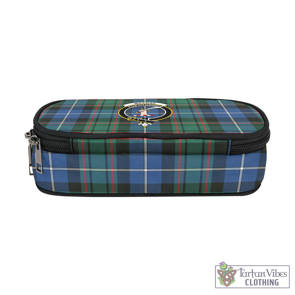 Tartan Vibes Clothing MacRae Hunting Ancient Tartan Pen and Pencil Case with Family Crest