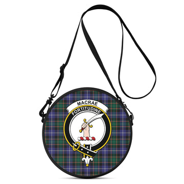 MacRae Hunting Modern Tartan Round Satchel Bags with Family Crest