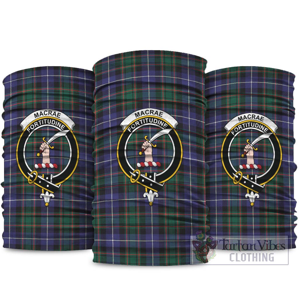 MacRae Hunting Modern Tartan Neck Gaiters, Tartan Bandanas, Tartan Head Band with Family Crest