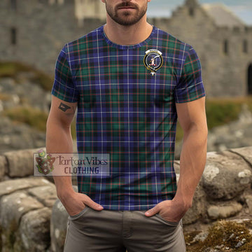 MacRae Hunting Modern Tartan Cotton T-Shirt with Family Crest