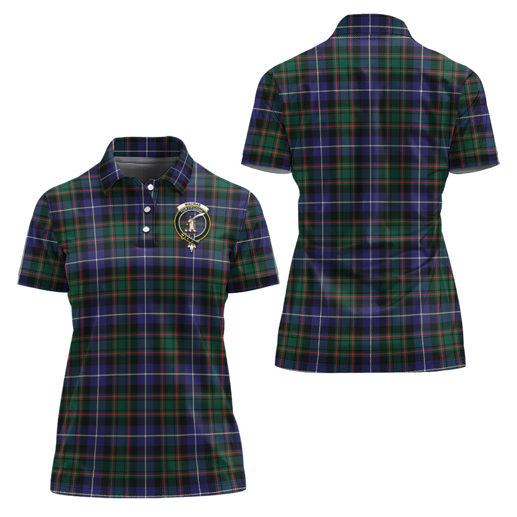 macrae-hunting-modern-tartan-polo-shirt-with-family-crest-for-women