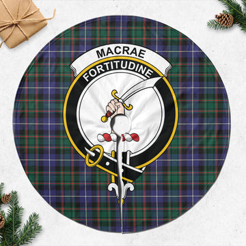 MacRae Hunting Modern Tartan Christmas Tree Skirt with Family Crest