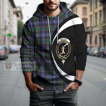 MacRae Hunting Modern Tartan Hoodie with Family Crest Circle Style