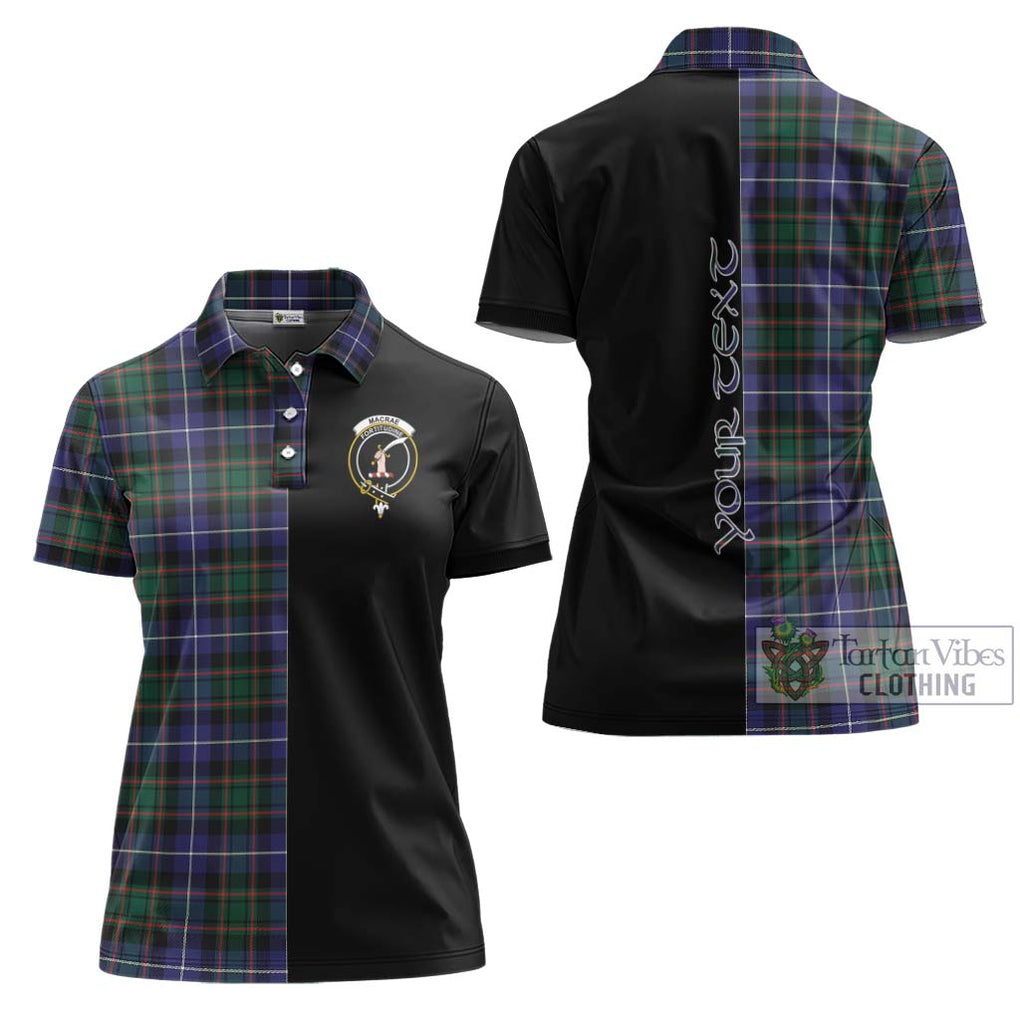 MacRae Hunting Modern Tartan Women's Polo Shirt with Family Crest and Half Of Me Style Women - Tartanvibesclothing Shop